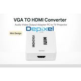 Konverter VGA to HDMI Active Mini Audio Video Output Adapter PC ke TV Projector Converter DC 5v - foto 4