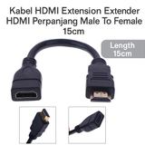 Kabel HDMI Extension Extender Male to Female Perpanjang Port HDMI Fleksibel 20cm - foto 1