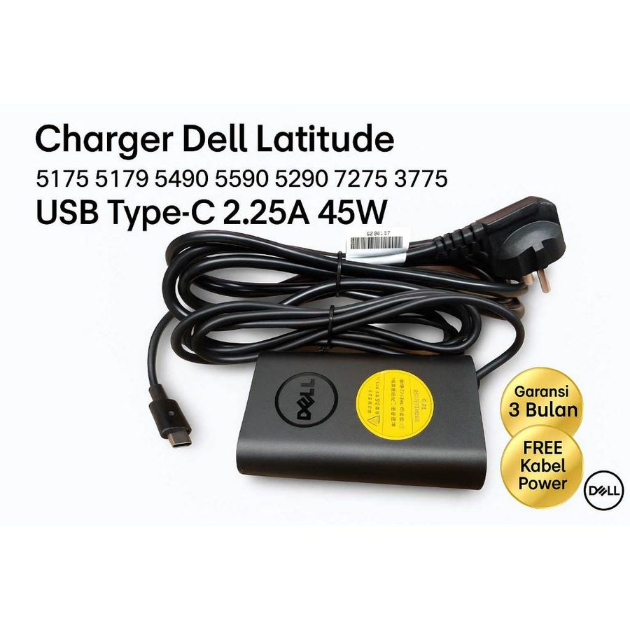 Charger Casan Adaptor Latitude 12 13 Chromebook Type-C 45W USB C