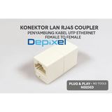 Konektor LAN RJ45 Coupler Penyambung Kabel UTP Ethernet Female to Female 100Mbps CAT6 - foto 2