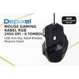 Mouse Gaming Kabel RGB 2400 DPI 6 Tombol USB Anti Slip Kabel Braided Respons Cepat - foto 1