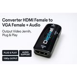 Converter HDMI Female to VGA Female + Audio – Output Video Jernih, Plug & Play - foto 2