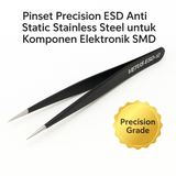 Pinset Precision ESD Anti Static Stainless Steel untuk Komponen Elektronik SMD - foto 2