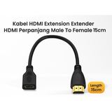 Kabel HDMI Extension Extender Male to Female Perpanjang Port HDMI Fleksibel 20cm - foto 2