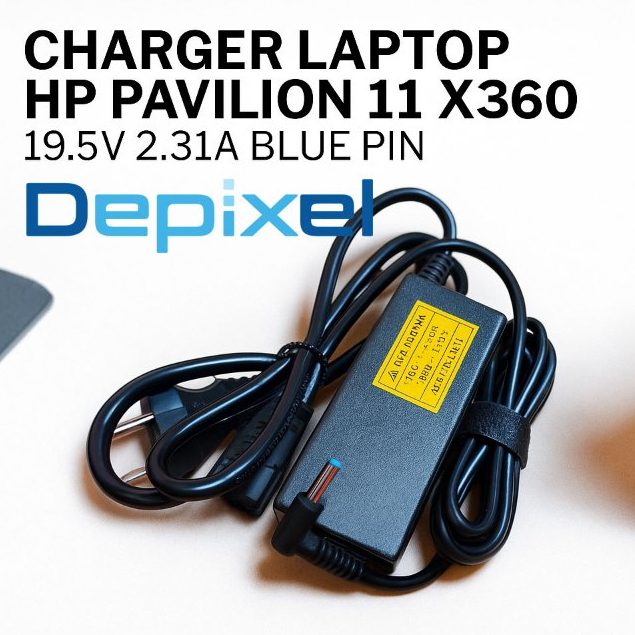 Charger Casan Laptop HP Pavilion X360 11 Stream Notebook 15 Blue Pin 19.5V 2.31A 45W