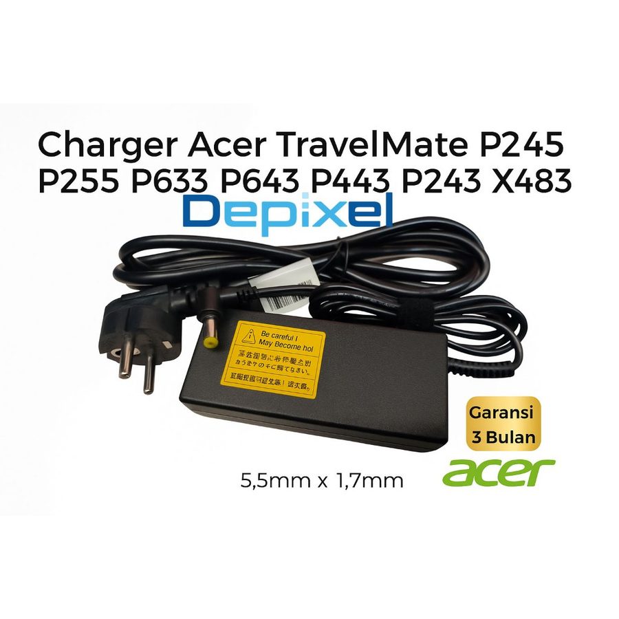 Charger Casan Adaptor Acer TravelMate P245 P255 P633 P643 5.5x1.7mm 65W
