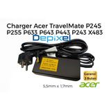 Charger Casan Adaptor Acer TravelMate P245 P255 P633 P643 5.5x1.7mm 65W - foto 1