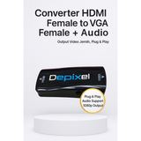 Converter HDMI Female to VGA Female + Audio – Output Video Jernih, Plug & Play - foto 3