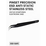 Pinset Precision ESD Anti Static Stainless Steel untuk Komponen Elektronik SMD - foto 1