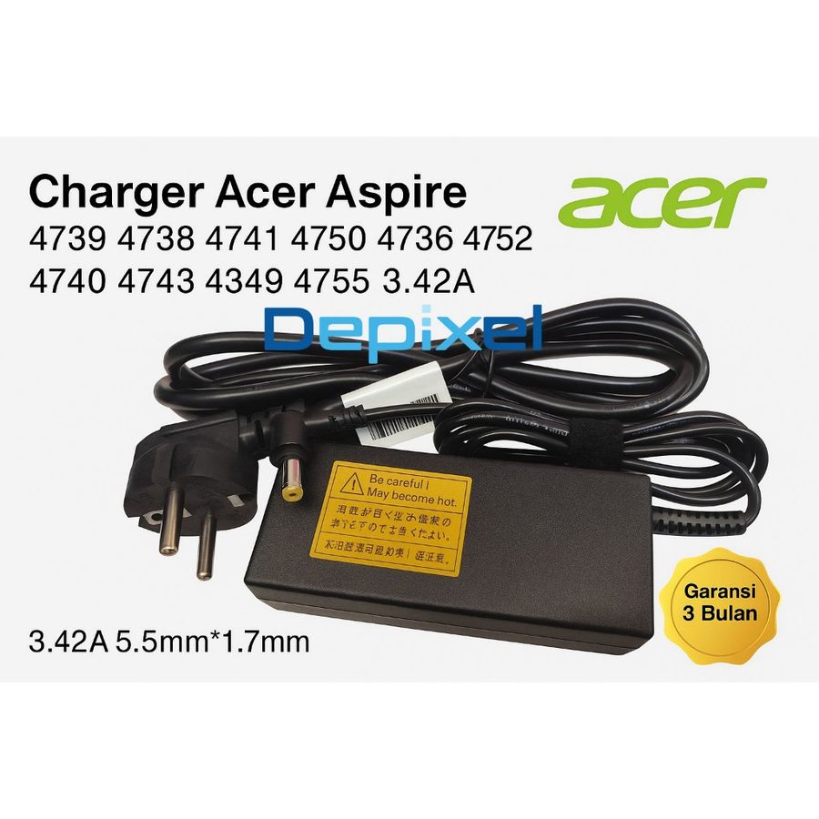 Charger Casan Adaptor Acer Aspire 4739 4741 4750 4752 5.5x1.7mm 65W