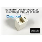 Konektor LAN RJ45 Coupler Penyambung Kabel UTP Ethernet Female to Female 100Mbps CAT6 - foto 3