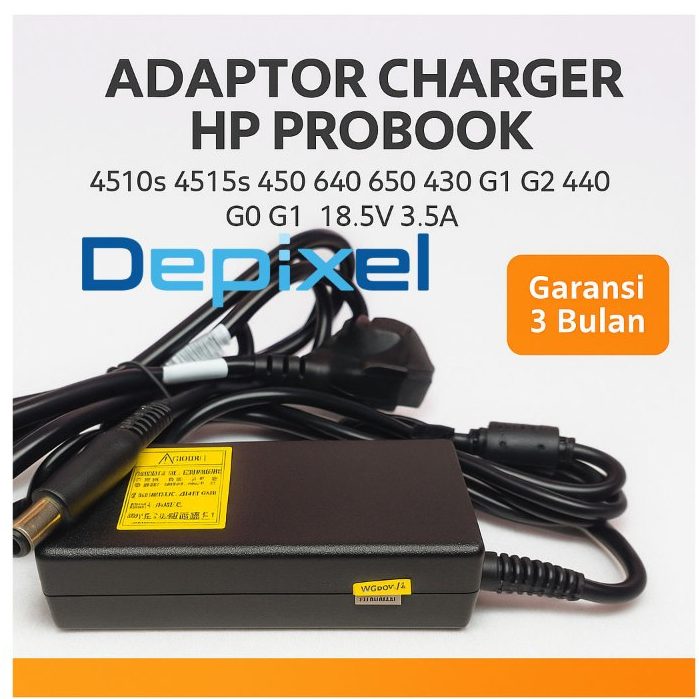 Charger Casan Adaptor HP ProBook 4510s 4515s 18.5V 3.5A 65W 7.4x5.0mm