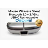Mouse Wireless Bluetooth 5.0 2.4GHz Dual Mode Silent Click Rechargeable 1600DPI USB-C - foto 5