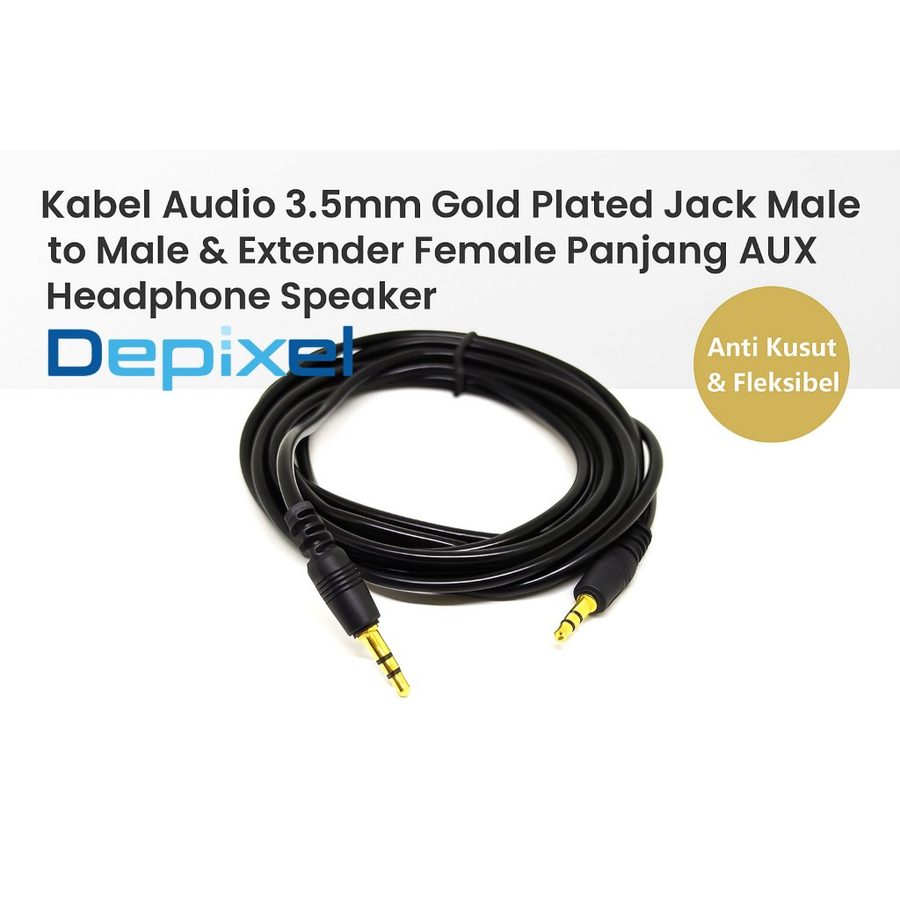 Kabel Audio AUX 3.5mm Gold Plated Male to Male Extender Speaker Headphone 1.5m 3m 5m
