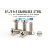 Baut M3 Flat Head Stainless Stell Philips 3mm Screw Sekrup 5pcs - foto 8