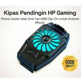 Kipas Pendingin HP Gaming – Phone Cooler Heat Sink Fan USB Clip-On untuk Android iPhone - foto 1