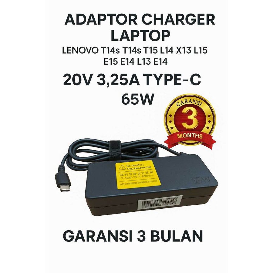 Charger Casan Type C 65W USB-C 20V 3.25A ThinkPad L13 L14 L15 L480 L490 E480 E490