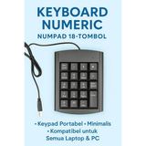 USB Keyboard Numeric Numpad 18 Tombol Keypad Portabel Minimalis Kompatibel Semua Laptop PC - foto 8