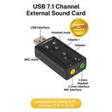 USB 7.1 Channel External Sound Card – Adapter Audio Mic Headset 3.5mm untuk Laptop & PC - foto 1
