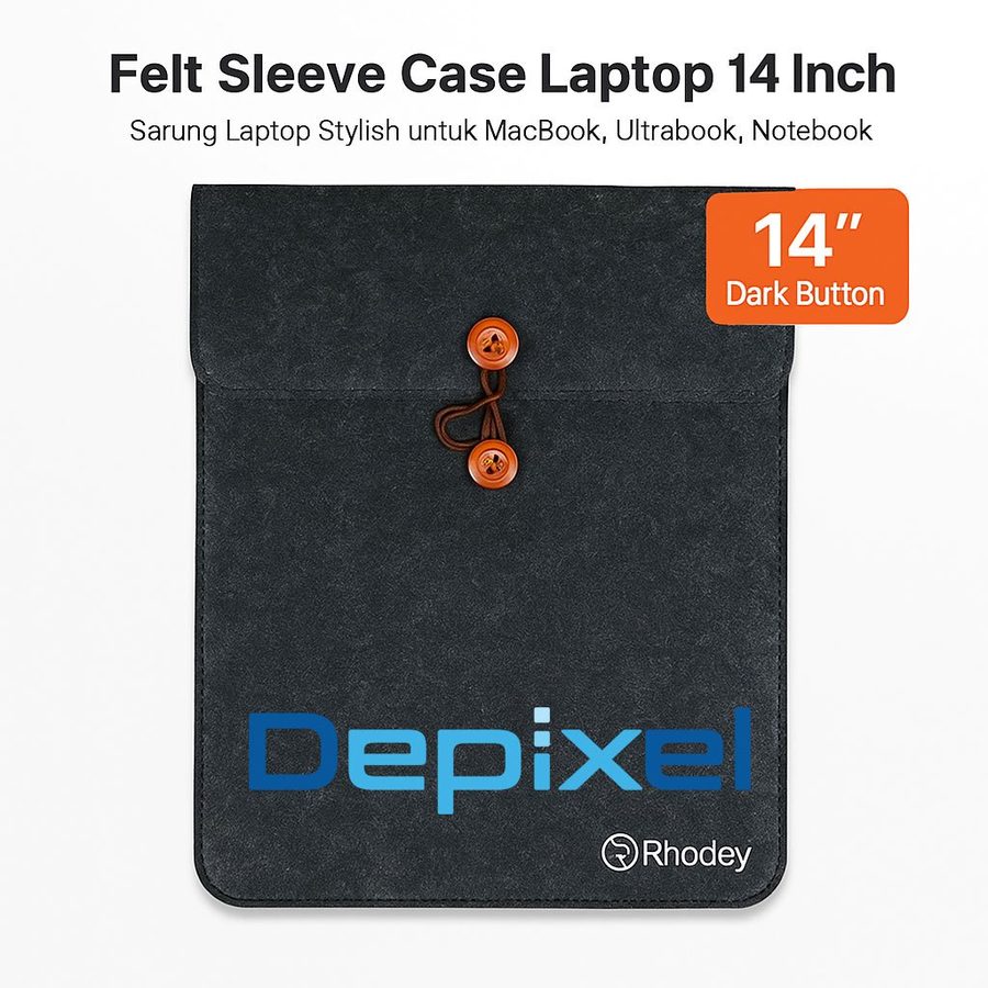 Felt Sleeve Case Laptop 14 Inch - Sarung Laptop Stylish MacBook Ultrabook Notebook Premium Wool Felt