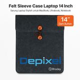 Felt Sleeve Case Laptop 14 Inch - Sarung Laptop Stylish MacBook Ultrabook Notebook Premium Wool Felt - foto 1