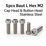Baut L Hex M2 Stainless Steel SS304 Cap Button Head 5pcs Screw Sekrup 2mm - foto 1