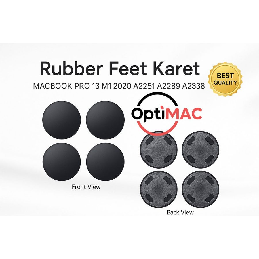 Rubber Feet Karet Kaki MacBook Pro 13 M1 2020 A2251 A2289 A2338 1 Set 4 Pcs