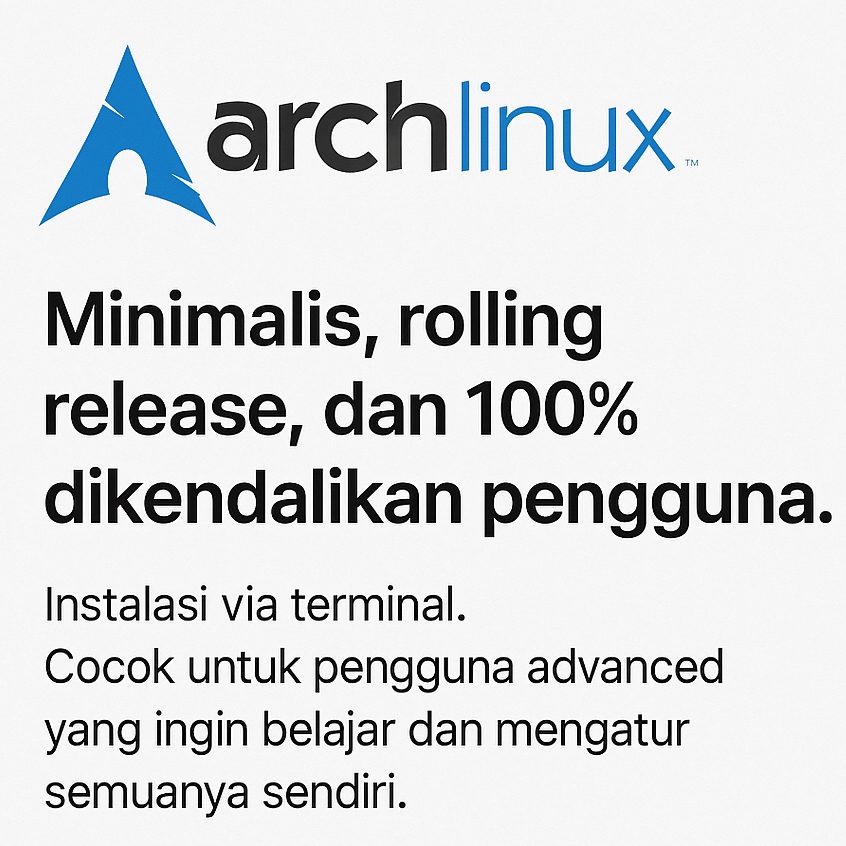 DVD Installer Arch Linux Kaset Distro Rolling Release 64bit untuk PC Laptop Pengguna Mahir