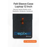 Felt Button Style Sleeve Case 12 Inch - Sarung Laptop Elegan MacBook Ultrabook Case Laptop - foto 2