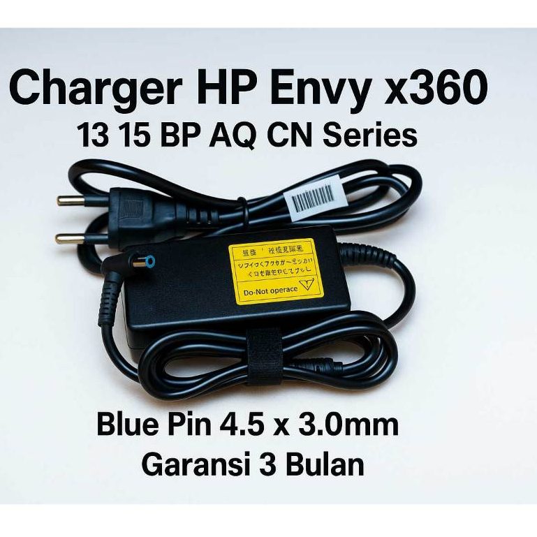 Adaptor Charger HP Envy X360 13-ay 13-ag 15-cn 15-dr 15-ed Blue Pin 4.5x3.0mm 65W Garansi 3 Bulan