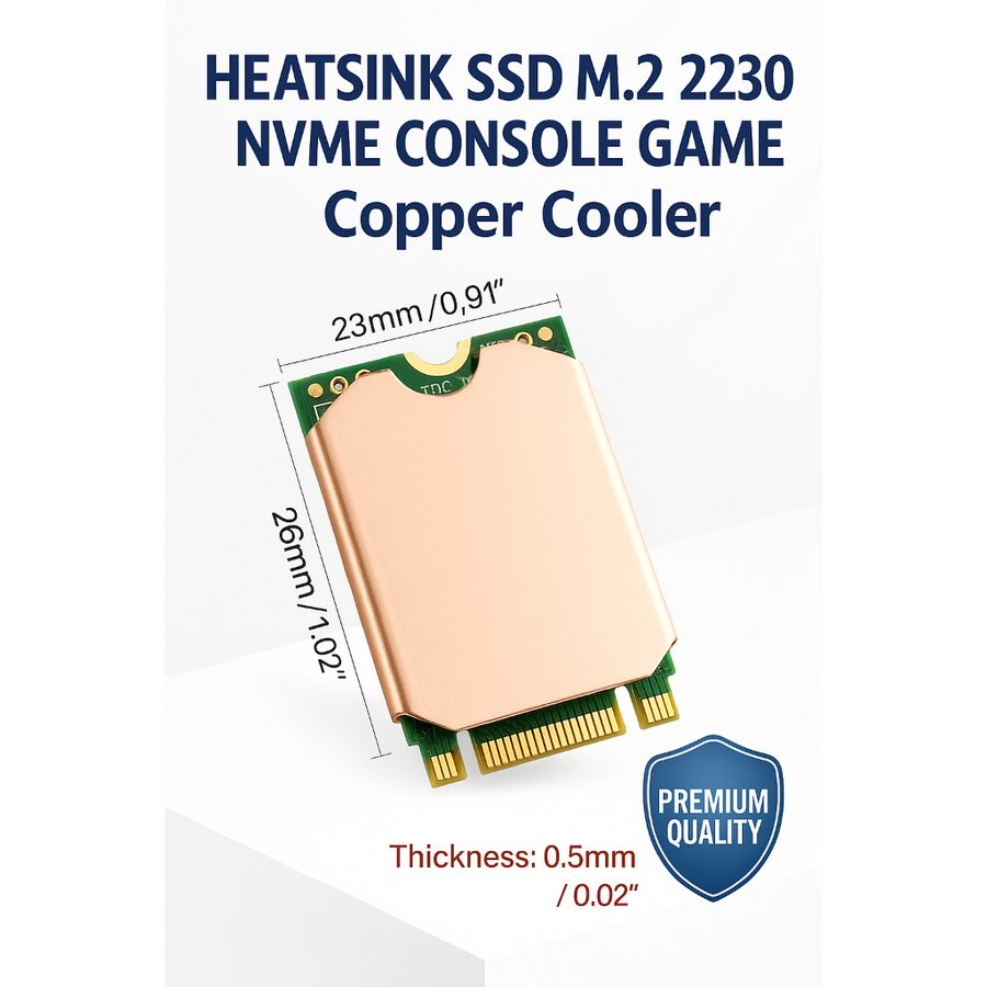 Heatsink SSD M.2 2230 NVMe Copper Cooler Steam Deck ROG Ally PS5 Xbox Pendingin Anti Overheat