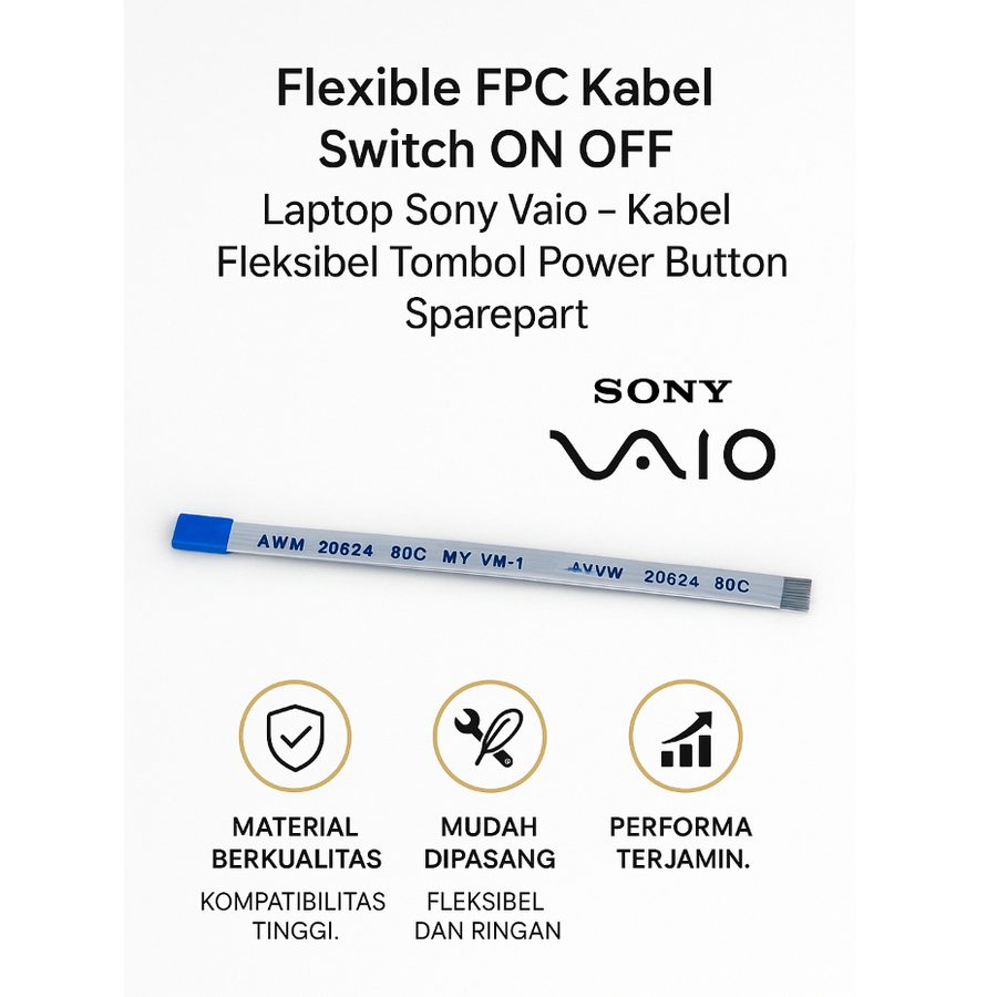 Kabel Flexible FPC Switch ON OFF Laptop Sony Vaio Power Button Tombol Spare Part ZIF