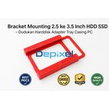 Bracket Mounting 2.5 ke 3.5 Inch HDD SSD – Dudukan Harddisk Adapter Tray Casing PC - foto 1