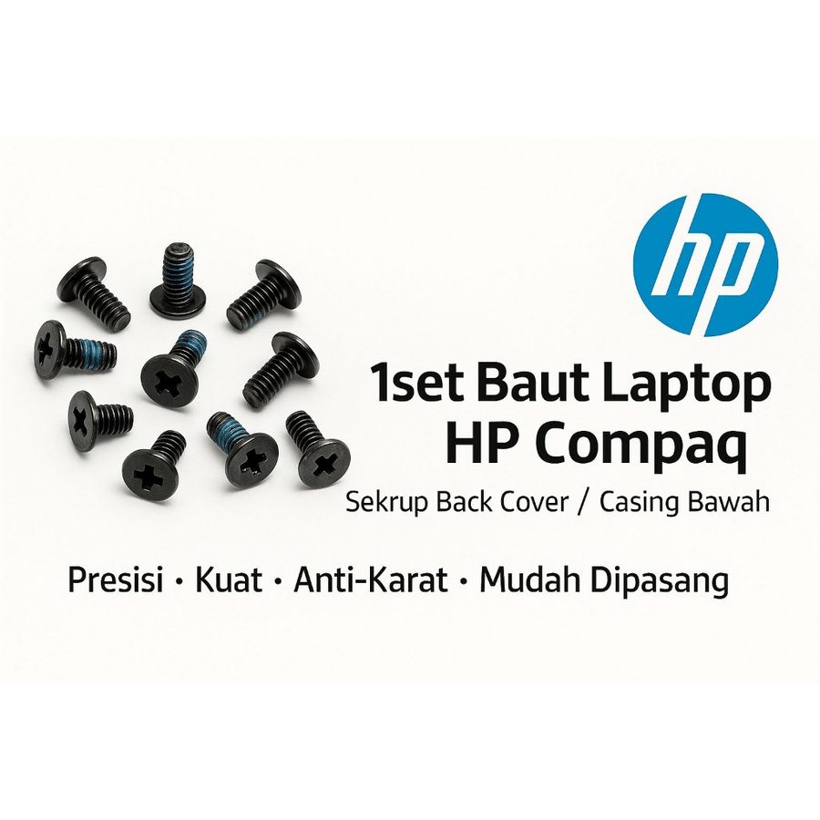 Baut Sekrup Casing HP Pavilion 14-ba x360 14-ek 15-ec Gaming 15-dk DV6 G4 Back Cover Screws