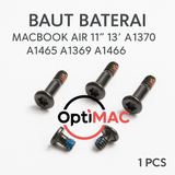Baut Baterai MacBook Air 11 13 Inch 1pcs - Sekrup Screw A1370 A1465 A1369 A1466 Pengganti - foto 1