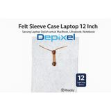 Felt Button Style Sleeve Case 12 Inch - Sarung Laptop Elegan MacBook Ultrabook Case Laptop - foto 3
