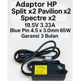 Adaptor Charger HP Split X2 Pavilion X2 Blue Pin 4.5x3.0mm 65W Ori Garansi 3 Bulan Casan - foto 1