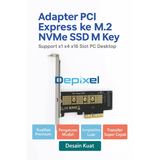 Adapter PCIe x16 x4 x1 ke M.2 NVMe SSD M-Key Converter M2 PCI Express ke M2 Desktop PC - foto 2