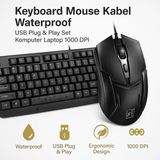Keyboard Mouse USB Combo Set Kabel Wired Untuk Laptop PC Komputer Office Kantor 104 Desktop Windows - foto 7