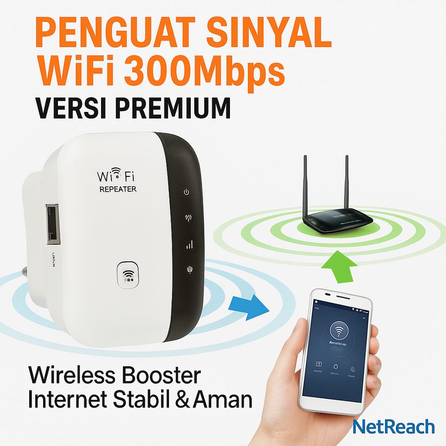 Penguat Sinyal WiFi 300Mbps Wireless Repeater Extender Booster Amplifier Range Router Depixel