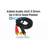 Kabel Audio AUX 3.5mm ke 2 RCA Gold Plated – Stereo Jack to RCA Male TV Speaker Amplifier - foto 2