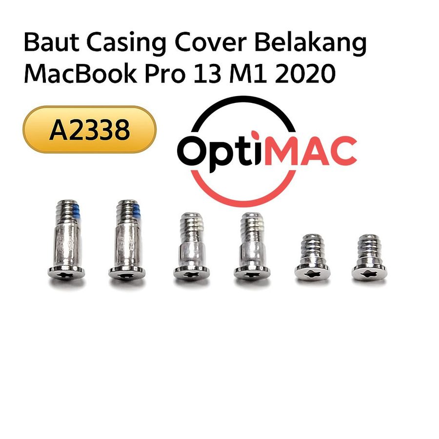 Baut Screw Casing Cover Belakang MacBook Pro 13 M1 2020 A2338 Set A B C Pentalobe