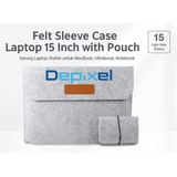 Sleeve Case Laptop 15 Inch - Sarung Laptop MacBook Ultrabook Felt Premium + Pouch Multifungsi - foto 2