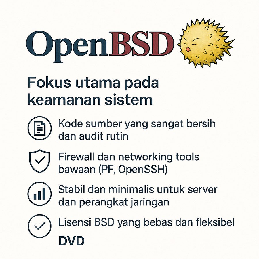 DVD Installer OpenBSD Unix Sistem Operasi Paling Aman Firewall Server Kriptografi
