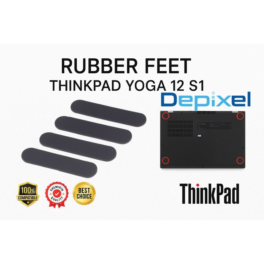 Karet Kaki Laptop Lenovo Thinkpad Yoga 12 S1 Rubber Feet Pengganti Anti Slip 1pcs