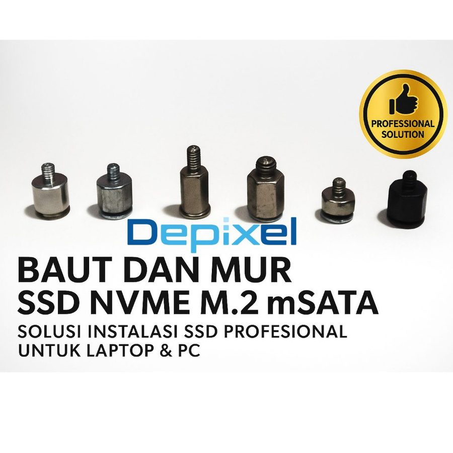 Baut Mur SSD NVMe M.2 mSATA Screw Nut SSD Laptop PC Sekrup Gigabyte MSI Asus Lenovo