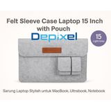 Sleeve Case Laptop 15 Inch - Sarung Laptop MacBook Ultrabook Felt Premium + Pouch Multifungsi - foto 5