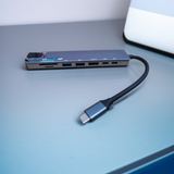 USB Hub Type C 8in1 HDMI 4K LAN RJ45 USB 3.0 SD TF PD Charging MacBook Depixel - foto 7