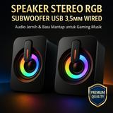 Speaker Desktop Stereo RGB Laptop PC USB 3.5mm Jack Bass Full Range 50mm Gaming Multimedia - foto 7