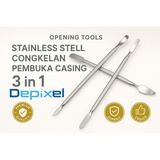Opening Tools Stainless Steel Congkelan Pembuka Casing HP Laptop 3 in 1 Set 6 Mata Presisi - foto 3